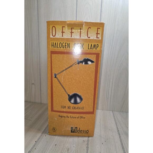 Vtg ADESSO Adjustable Arm & Shade Office Lamp Halogen Desk Lamp Light - Picture 9 of 9